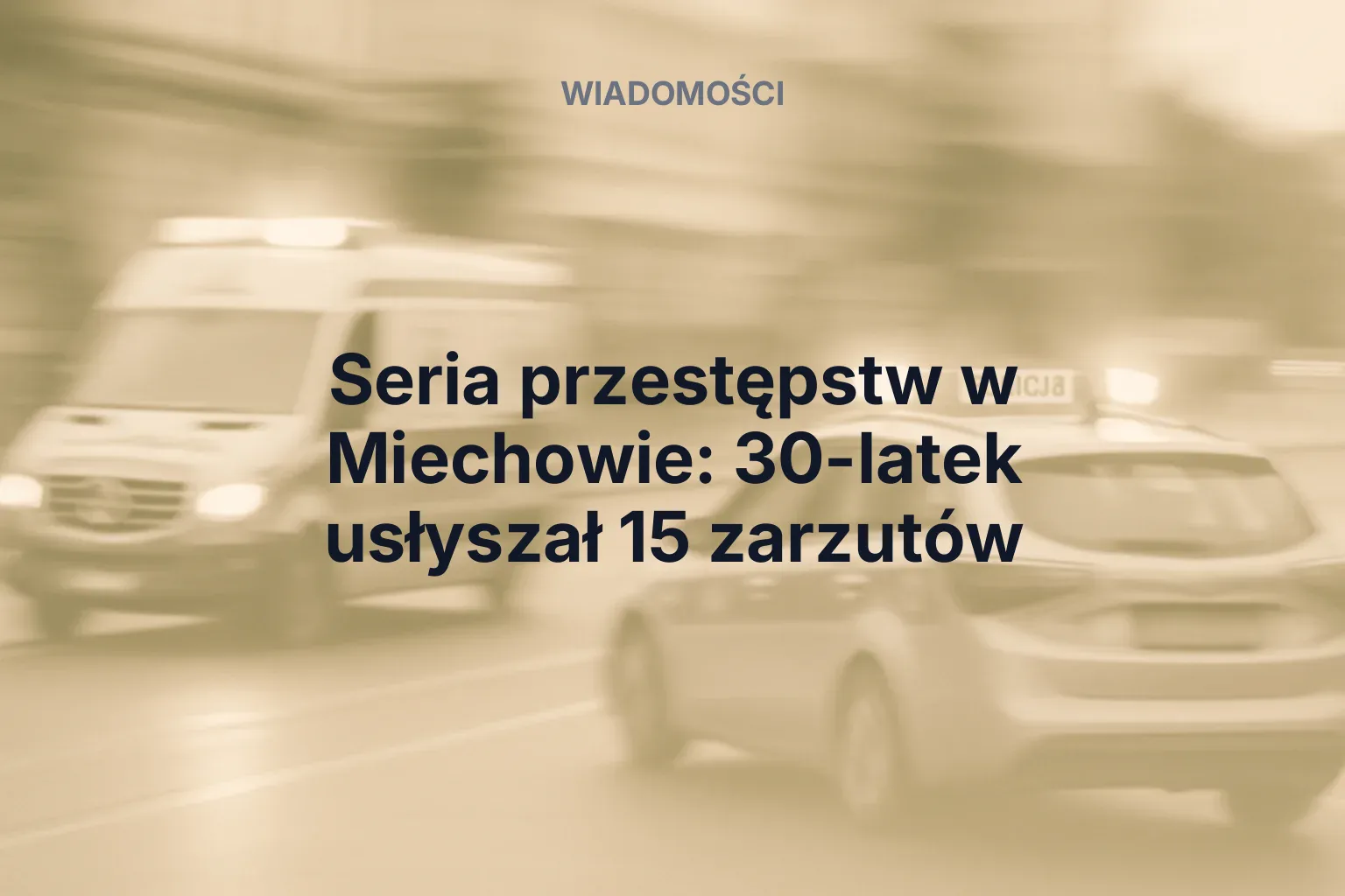 Miniatura: Seria przestępstw w Miechowie: 30-latek usłyszał 15 zarzutów